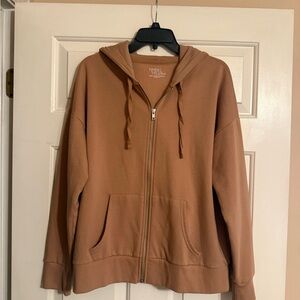 Time and Tru Tan Zip-Up Hoodie